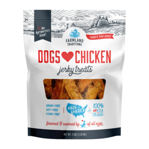 Dogs Love Chicken No antibiotics ever front of bag