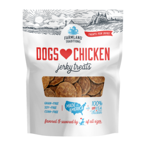 Dogs ♥ Chicken Jerky Treats front of bag