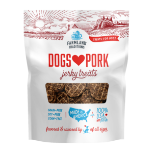 Dogs ♥ Pork Jerky Treats front of bag
