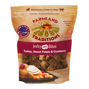 Turkey, Sweet Potato & Cranberry Jerky Soft Bites front of packaging